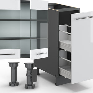 Vicco Cucina componibile Bianco lucido/antracite 280 cm , PL Rovere