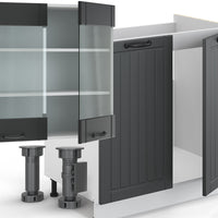 Vicco Cucina componibile Antracite casa di campagna/bianco 300 cm senza piano di lavoro