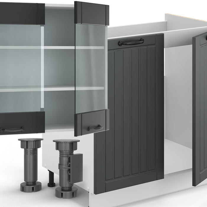 Vicco Cucina componibile Antracite casa di campagna/bianco 300 cm , PL Rovere