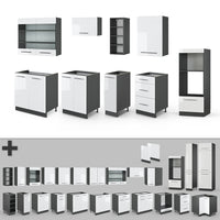 Vicco Cucina componibile Bianco lucido/antracite 280 cm , PL Rovere