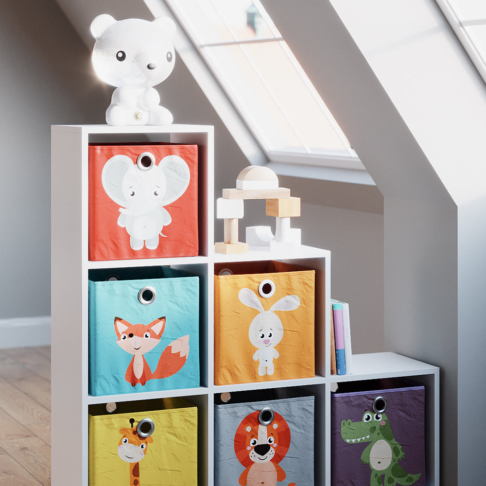 Vicco Scaffale per scale Bianco 107.2 x 107.8 cm con scatole pieghevoli opt.1