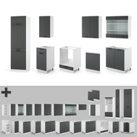Vicco Cucina componibile Antracite casa di campagna/bianco 300 cm , PL Antracite