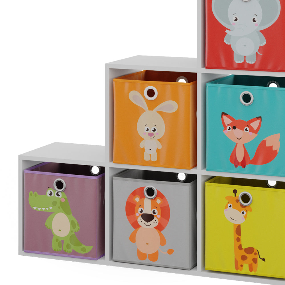 Vicco Scaffale per scale Bianco 107.2 x 107.8 cm con scatole pieghevoli opt.1