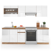 Vicco Cucina componibile Bianco 240 cm , PL Sonoma