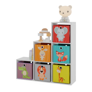 Vicco Scaffale per scale Bianco 107.2 x 107.8 cm con scatole pieghevoli opt.1