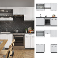 Vicco Cucina componibile Bianco casa di campagna/antracite 200 cm , PL Rovere