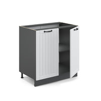 Vicco Mobile lavello cucina Bianco casa di campagna 80 cm con ripiano, PL Antracite