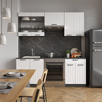 Vicco Cucina componibile Bianco casa di campagna/antracite 200 cm , PL Rovere