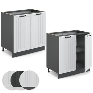 Vicco Mobile lavello cucina Bianco casa di campagna 80 cm con ripiano, PL Antracite