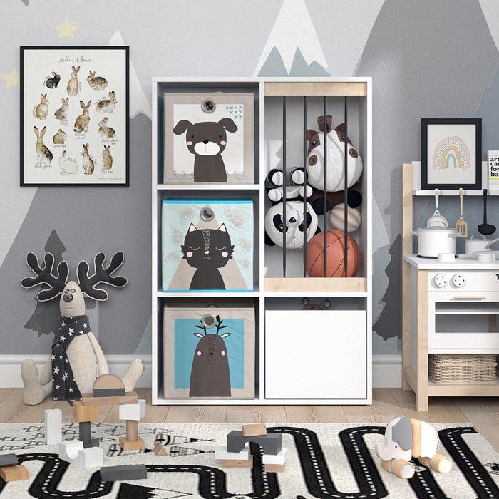 Vicco Libreria bambini Bianco 29.2 x 107.8 cm con 2 scatole pieghevoli opt.4