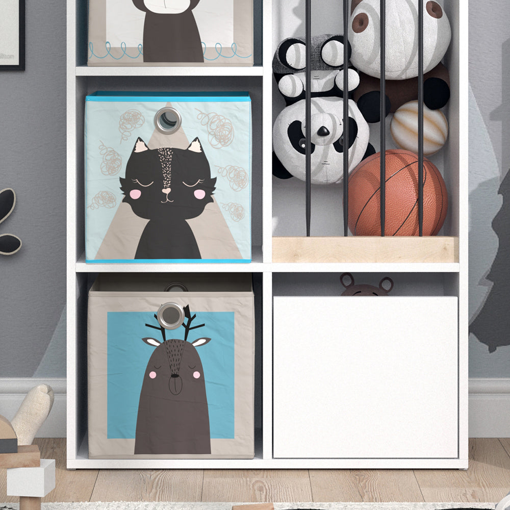 Vicco Libreria bambini Bianco 29.2 x 107.8 cm con 2 scatole pieghevoli opt.4