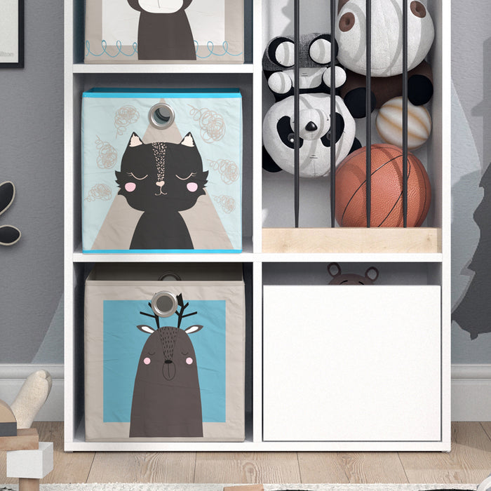 Vicco Libreria bambini Bianco 29.2 x 107.8 cm con 2 scatole pieghevoli opt.4