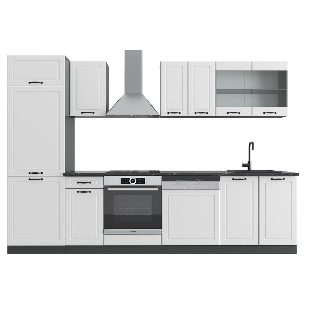 Vicco Cucina componibile Bianco casa di campagna/antracite 300 cm , PL Antracite