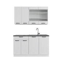 Vicco Cucina completa Casa di campagna bianca/bianco 140 cm senza piano di lavoro