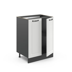 Vicco Mobiletto base cucina Bianco casa di campagna 60 cm , PL Rovere