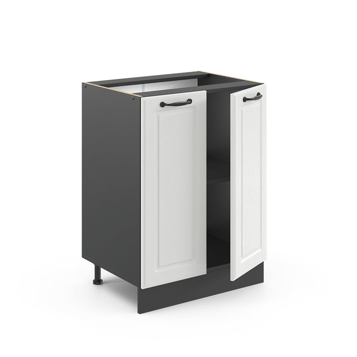 Vicco Mobiletto base cucina Bianco casa di campagna 60 cm , PL Rovere