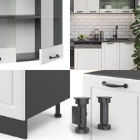 Vicco Cucina componibile Bianco casa di campagna/antracite 300 cm , PL Antracite