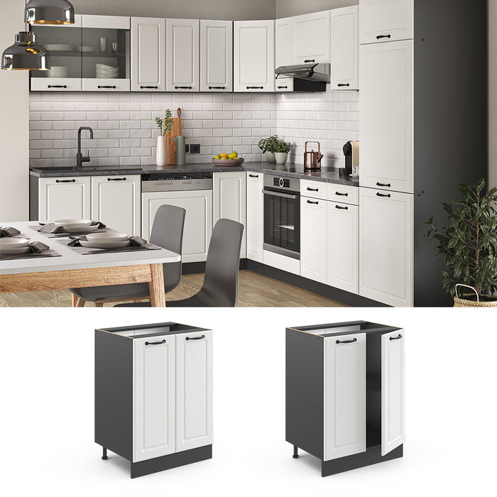 Vicco Mobiletto base cucina Bianco casa di campagna 60 cm senza piano di lavoro