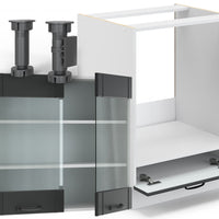 Vicco Cucina angolare completa Antracite casa di campagna/bianco 160 x 60 cm senza piano di lavoro