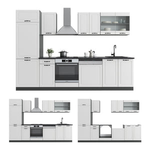 Vicco Cucina componibile Bianco casa di campagna/antracite 300 cm , PL Rovere