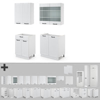 Vicco Cucina completa Casa di campagna bianca/bianco 140 cm senza piano di lavoro