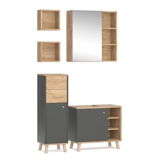 Vicco Set mobili bagno Antracite 4 parti