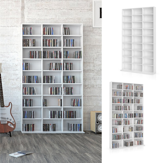 Vicco Scaffale porta cd Bianco 102 x 178 cm