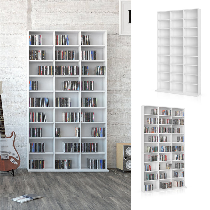 Vicco Scaffale porta cd Bianco 102 x 178 cm