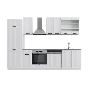 Vicco Cucina componibile Casa di campagna bianca/bianco 300 cm , PL Antracite