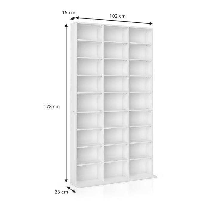 Vicco Scaffale porta cd Bianco 102 x 178 cm