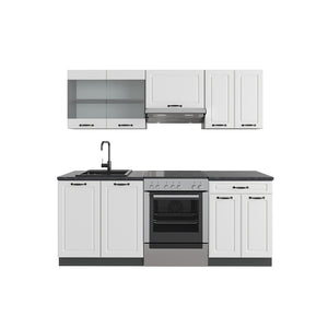 Vicco Cucina componibile Bianco casa di campagna/antracite 200 cm , PL Antracite