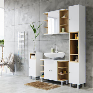 Vicco Set mobili bagno Bianco 3 parti, con colonna
