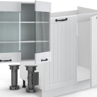 Vicco Cucina componibile Casa di campagna bianca/bianco 300 cm , PL Antracite