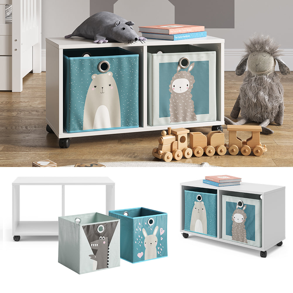 Vicco Libreria bambini Bianco 72 x 42.4 cm con 2 scatole pieghevoli