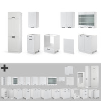 Vicco Cucina componibile Casa di campagna bianca/bianco 300 cm senza piano di lavoro