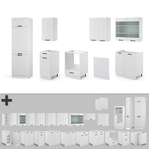 Vicco Cucina componibile Casa di campagna bianca/bianco 300 cm senza piano di lavoro