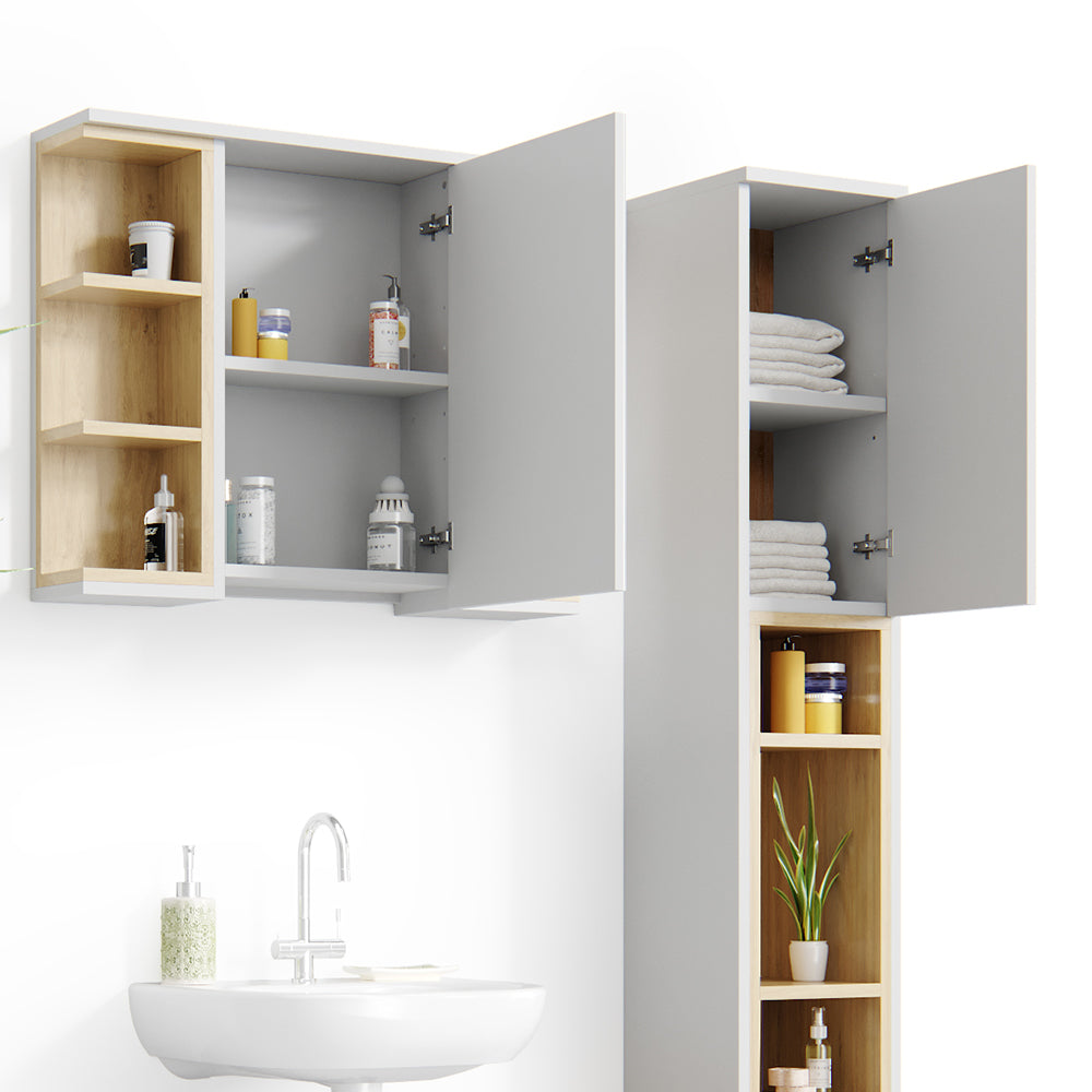 Vicco Set mobili bagno Bianco 3 parti, con colonna