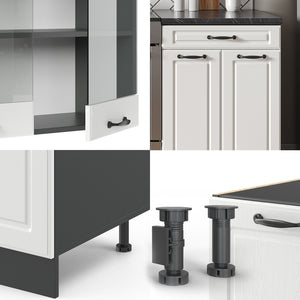 Vicco Cucina componibile Bianco casa di campagna/antracite 200 cm , PL Antracite