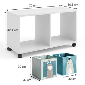 Vicco Libreria bambini Bianco 72 x 42.4 cm con 2 scatole pieghevoli
