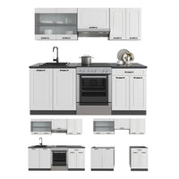 Vicco Cucina componibile Bianco casa di campagna/antracite 200 cm , PL Rovere