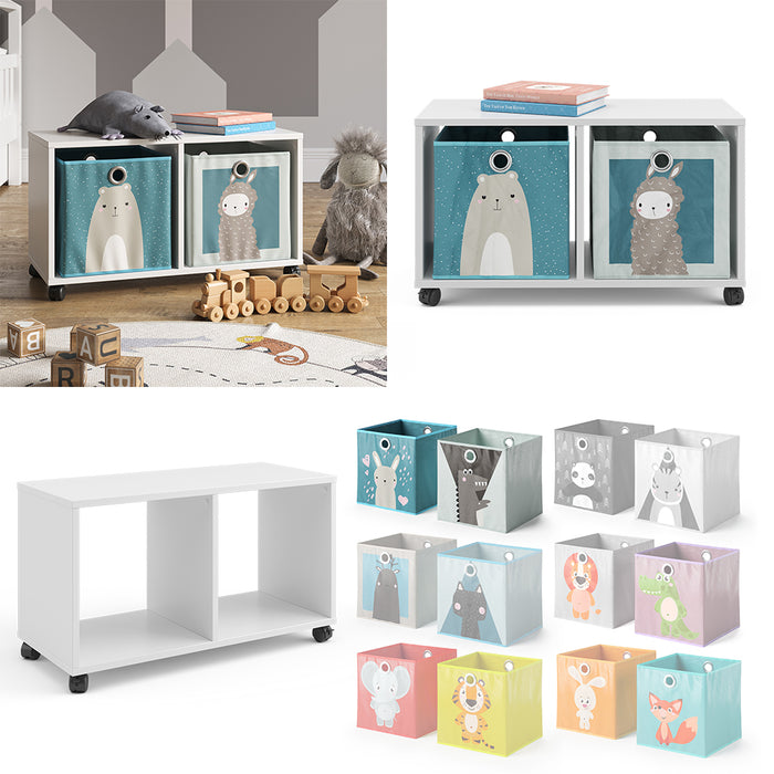 Vicco Libreria bambini Bianco 72 x 42.4 cm con 2 scatole pieghevoli