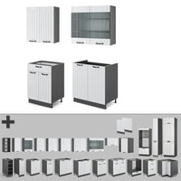 Vicco Cucina completa Bianco casa di campagna/antracite 140 cm , PL Marmo