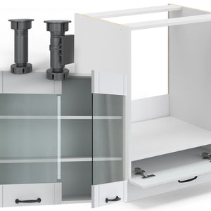 Vicco Cucina angolare completa Casa di campagna bianca/bianco 160 x 190 cm , PL Marmo