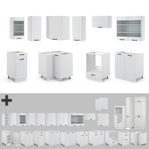 Vicco Cucina angolare completa Casa di campagna bianca/bianco 160 x 190 cm , PL Antracite