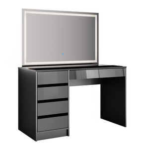 Vicco Tavolo da toeletta Antracite 55 cm con specchio a LED