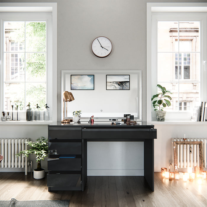 Vicco Tavolo da toeletta Antracite 55 cm con specchio a LED