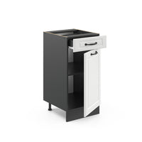 Vicco Mobiletto base per cucina Bianco casa di campagna 40 cm , PL Marmo