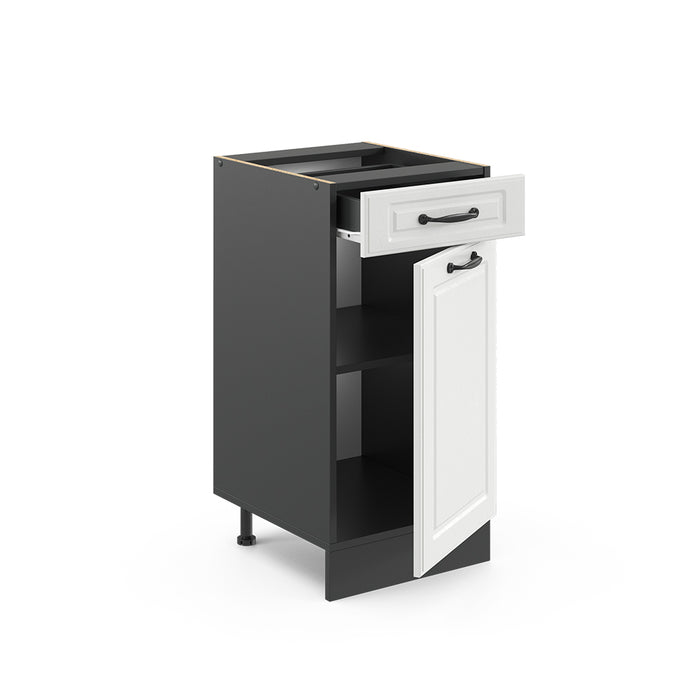 Vicco Mobiletto base per cucina Bianco casa di campagna 40 cm , PL Antracite