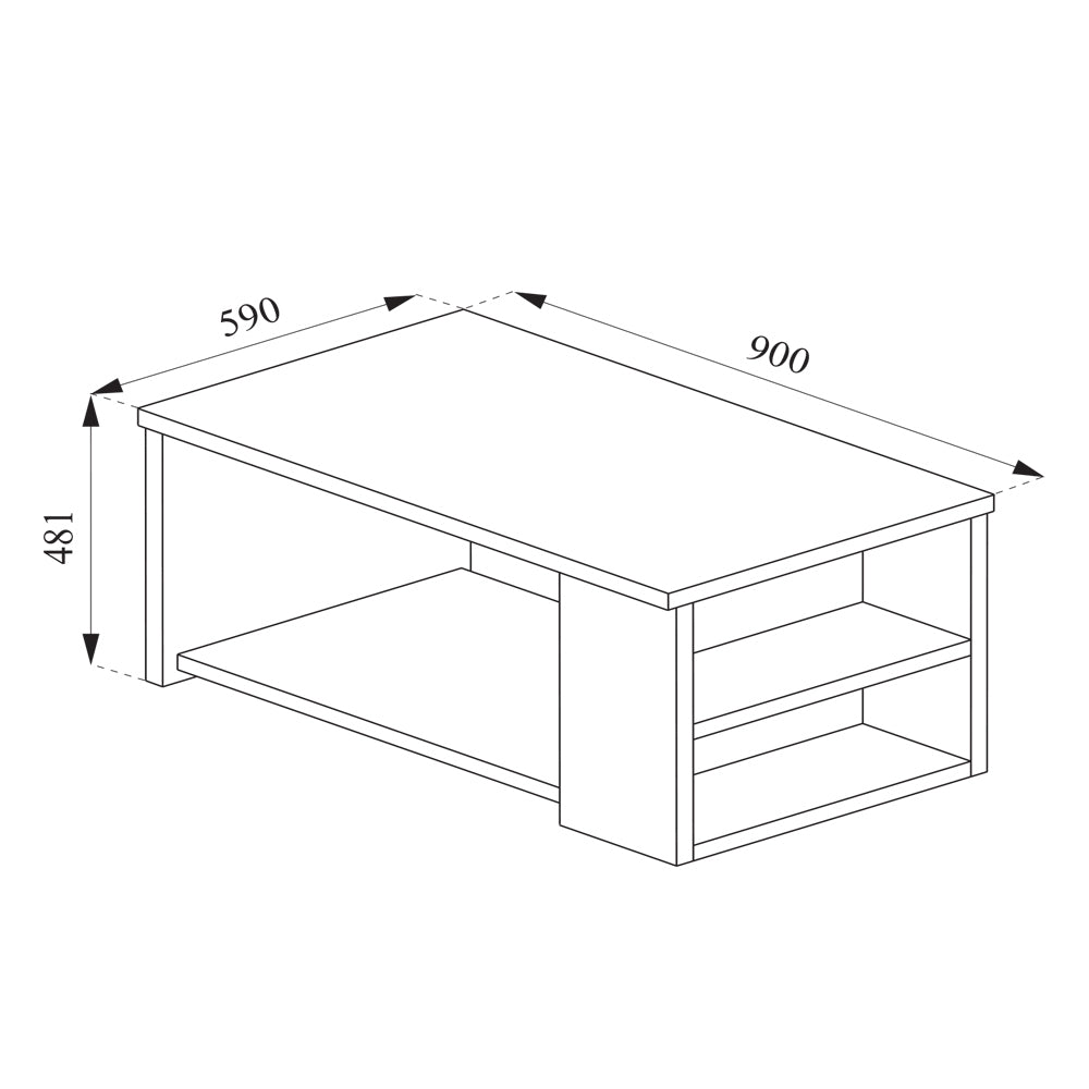 Vicco Tavolino da salotto Antracite 90 x 59 cm