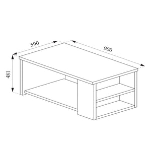Vicco Tavolino da salotto Antracite 90 x 59 cm